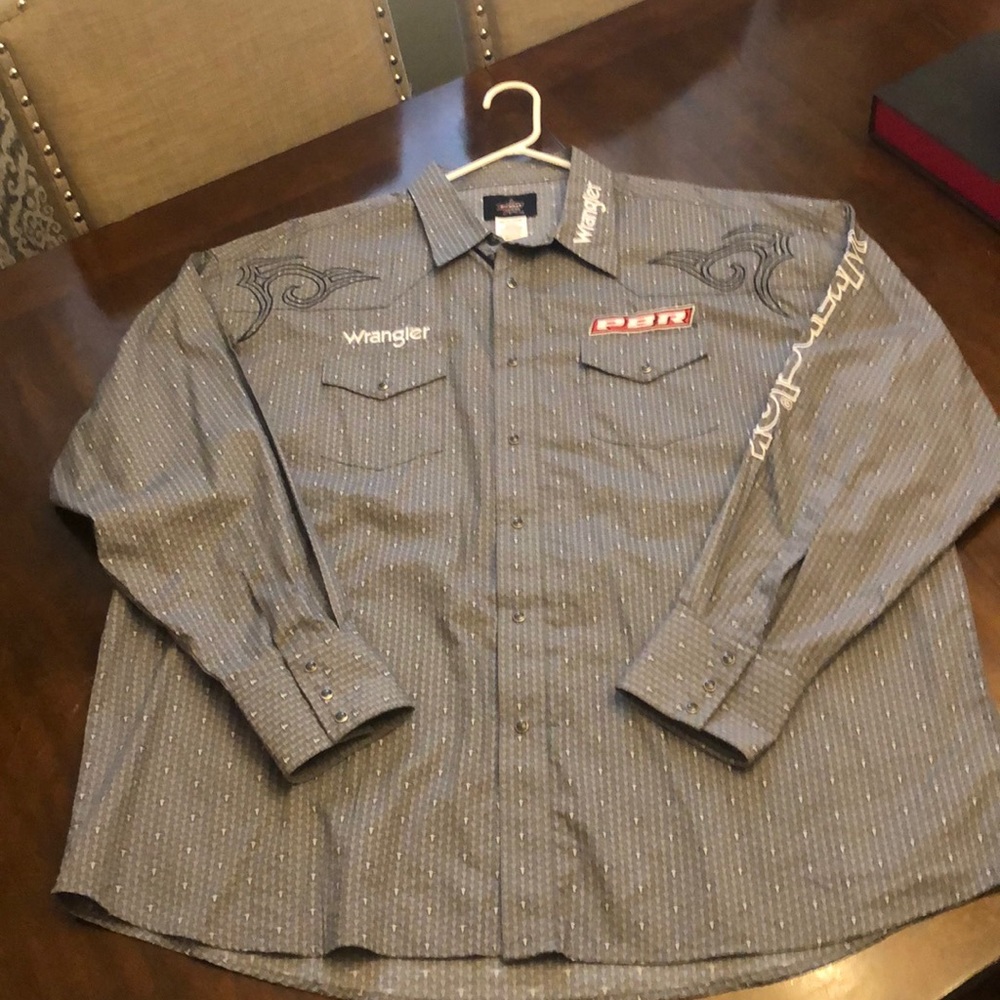 Wrangler Mens Gray Western Rodeo Shirt XXL